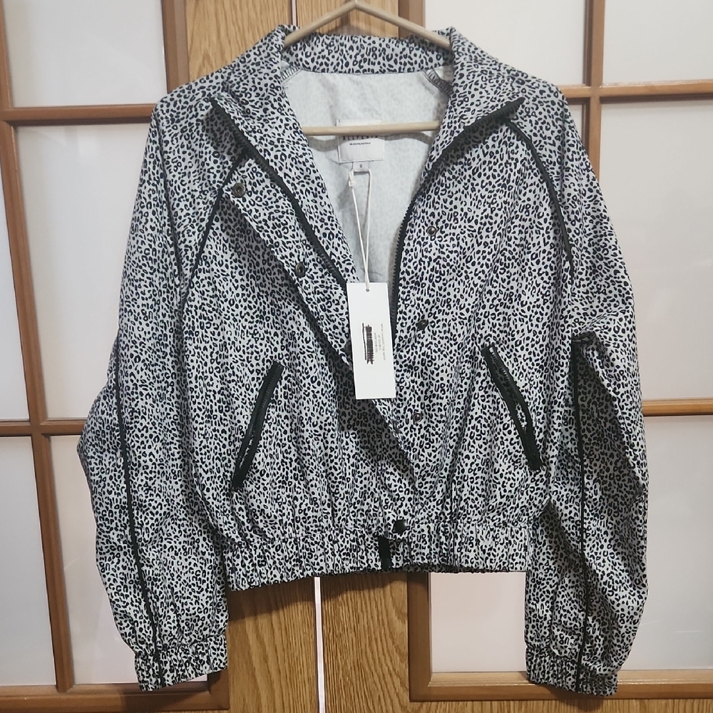 Allfenix Anthropologie White Leopard Crop Jacket NWT Size Small